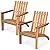 Giantex Adirondack Chair Set of 2 Acacia Wood Outdoor Chairs, 350 lbs Weight Capacity, Weather Resistant Campfire Chairs for Lawn Seating, Garden, Poolside, Balcony, Patio Adirondack Lounger