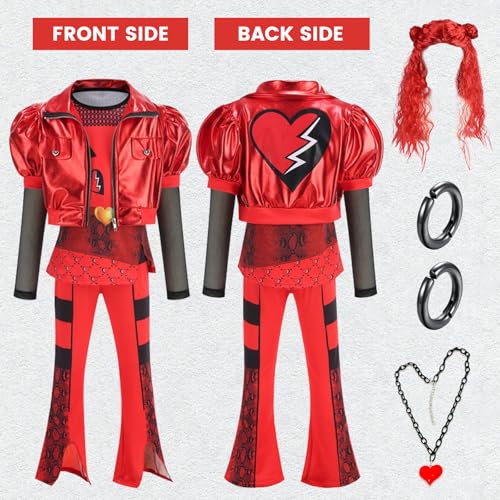 Disfraz completo rojo para niñas 7-8 años miniatura 6