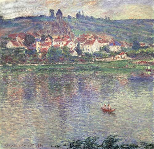 Tableau Vétheuil de Claude Monet impression d'art sur toile 60x90cm pour décoration murale