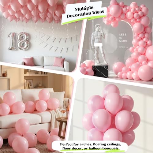 Image of Togvu Pastel Pink Balloons, 50Pack 12 Inch Baby Pink Latex Party Balloons