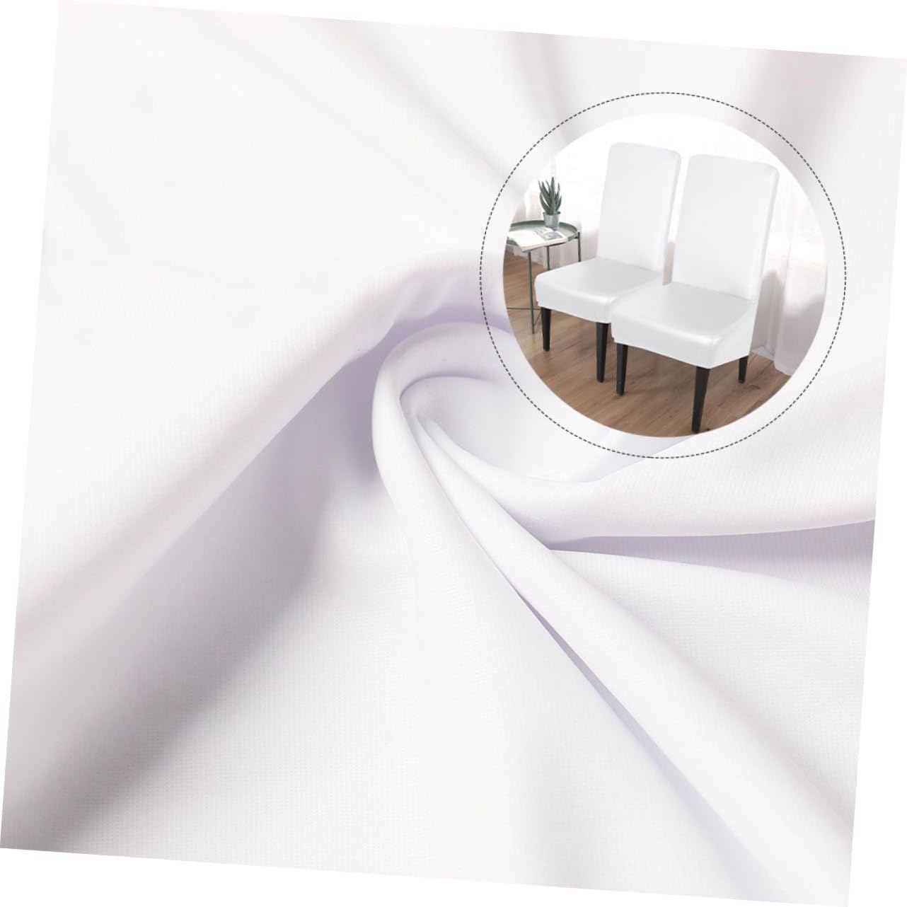 4Pcs White Chair Covers Stretchable PU Backrest Protectors for Home Banquet and Party Easy to Install and Remove for Dining and Cafe