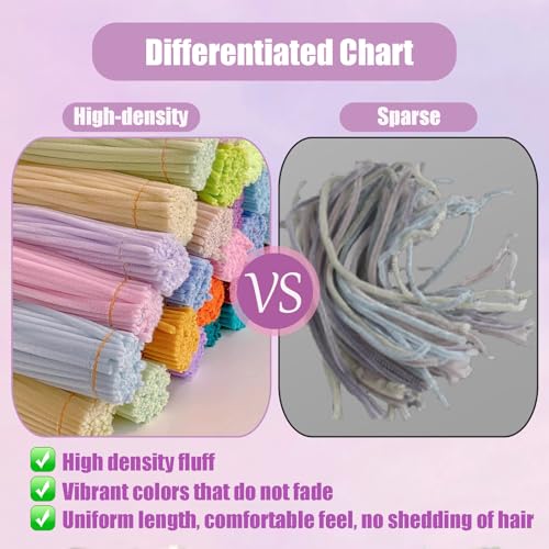 LansinLife 400 Pcs Pipe Cleaners Craft Set, 4 Assorted Pipe Cleaners Bulk, Chenille Stems for DIY Flower Making Kit with Floral Stems, Gardening Tape, Stamen, Ribbon for DIY Bouquet Gift (Purple) - Image 4