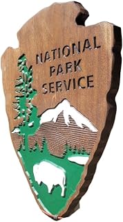 National Park Service Arrowhead 3d wood carved and hand painted