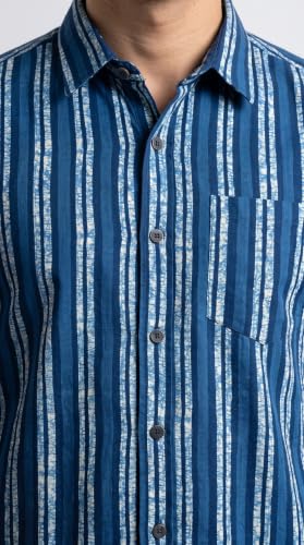 Image of BLOCKS OF INDIA Cotton Hand Block Print Half Sleeves Summer Shirt for Men