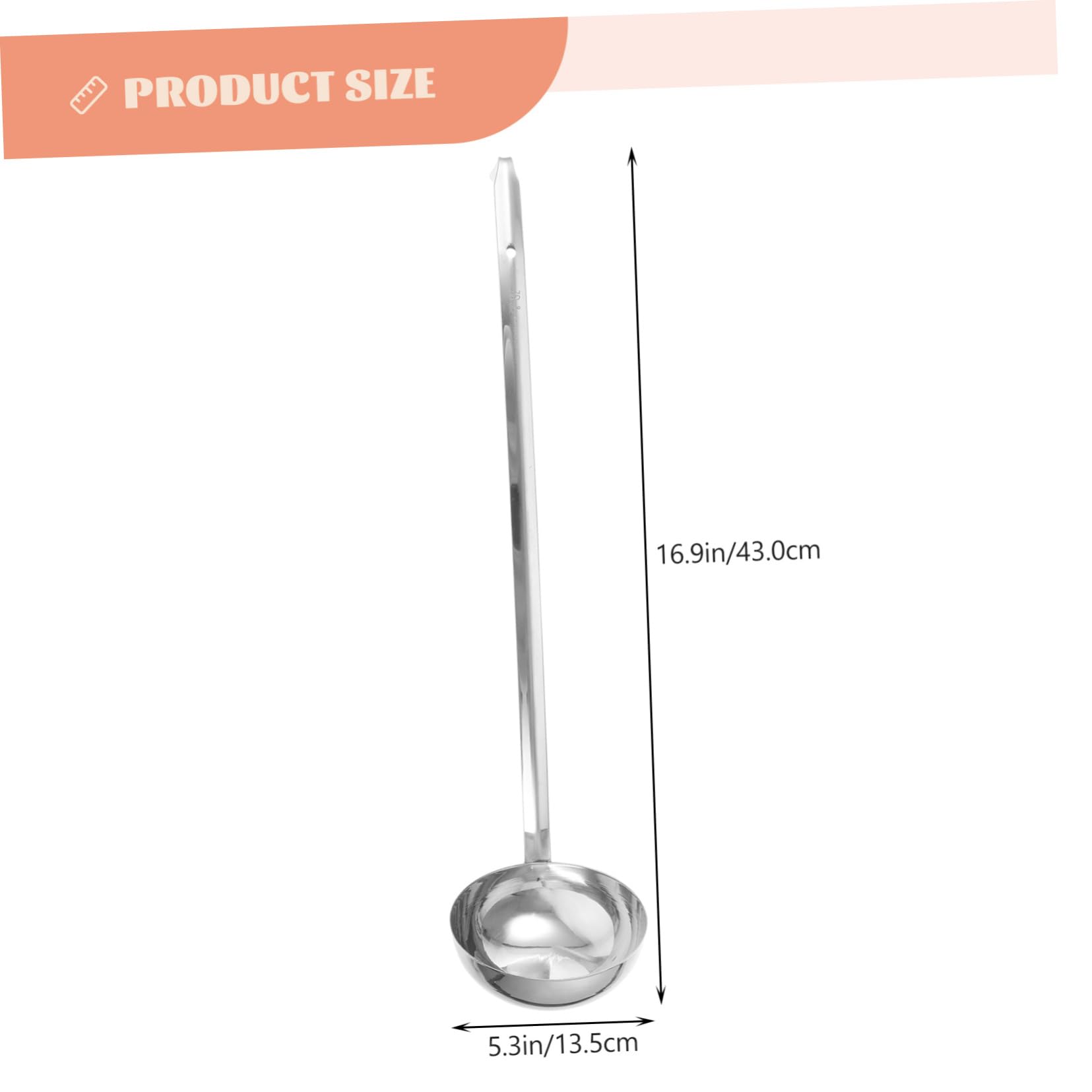 SOLUSTRE Stainless Steel Soup Ladle with Hook Ergonomic Long Handle Serving Spoon for Sauces Gravies Soups Versatile Kitchen Utensil for Home Restaurant Buffet Use