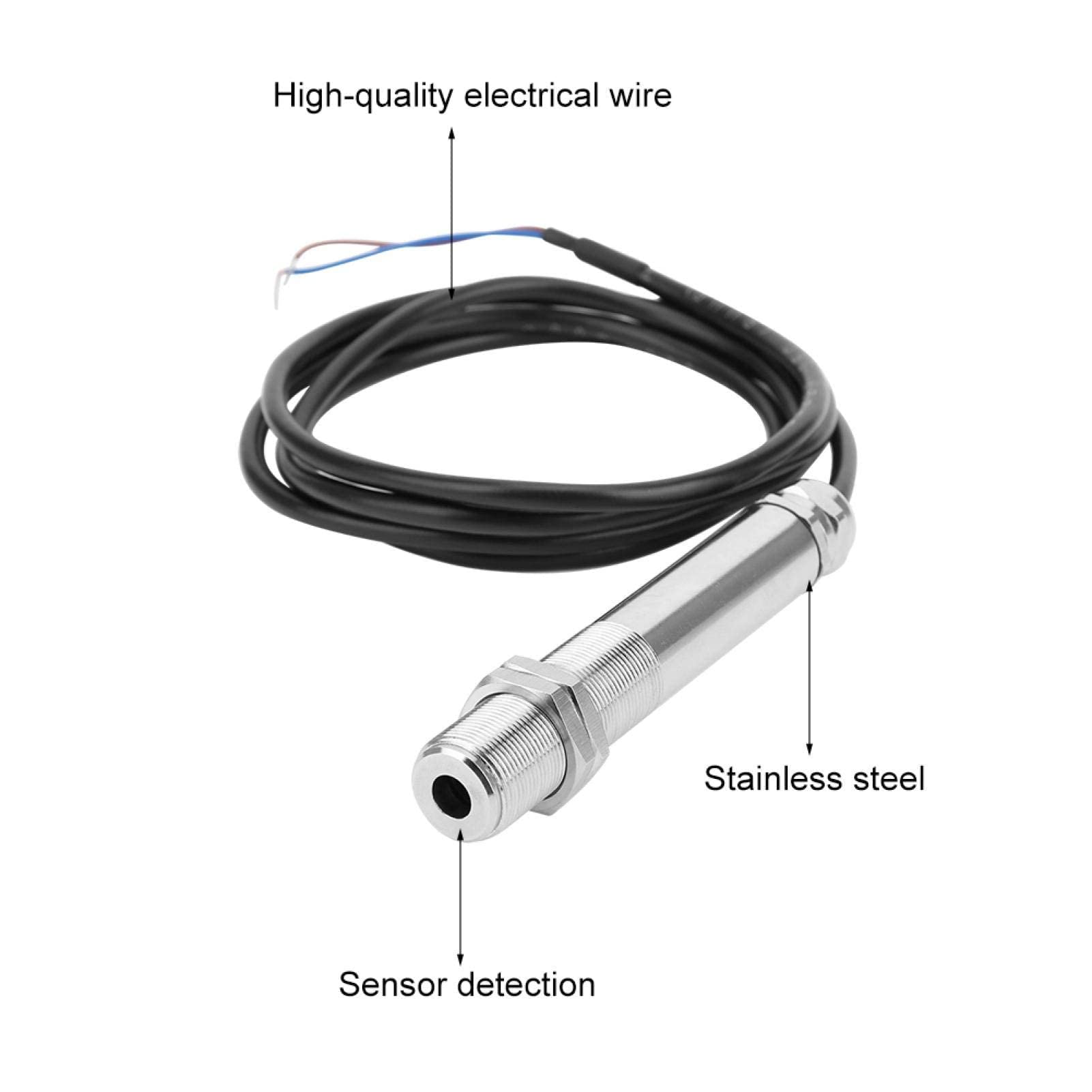 Sensor de Temperatura de Termopar Dc12V-24V, Accesorio de Termómetro Infrarrojo Fijo, 4-20 Ma Con Cable de 1,5 M / 4,9 Pies, Sonda de Acero Inoxidable(0-500 )