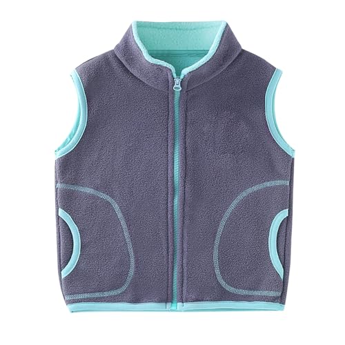 Boys Sherpa Fleece Vest Coat Zipper Lightweight Stand Collar Sleeveless Jacket Toddler Kids Fall Winter Thick Warm Coat