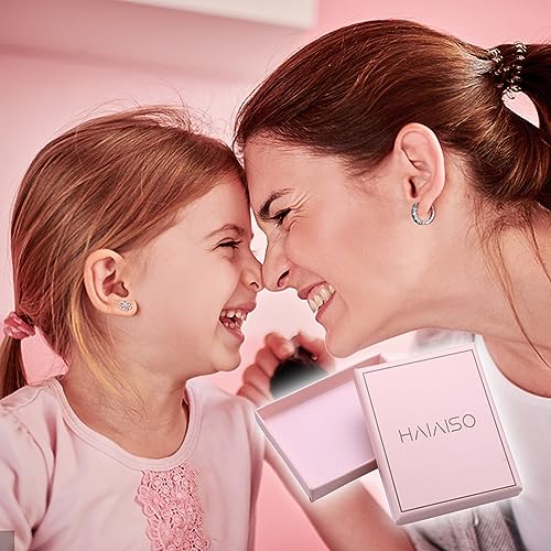 HAIAISO 8 Pairs 925 Sterling Silver Post Stud Earrings Set Hypoallergenic Pink Heart Cz Earrings Cute Butterfly Flower Dog Paw Turtle Stud Earrings Hoops Earrings For Women Over 3 Years Old3