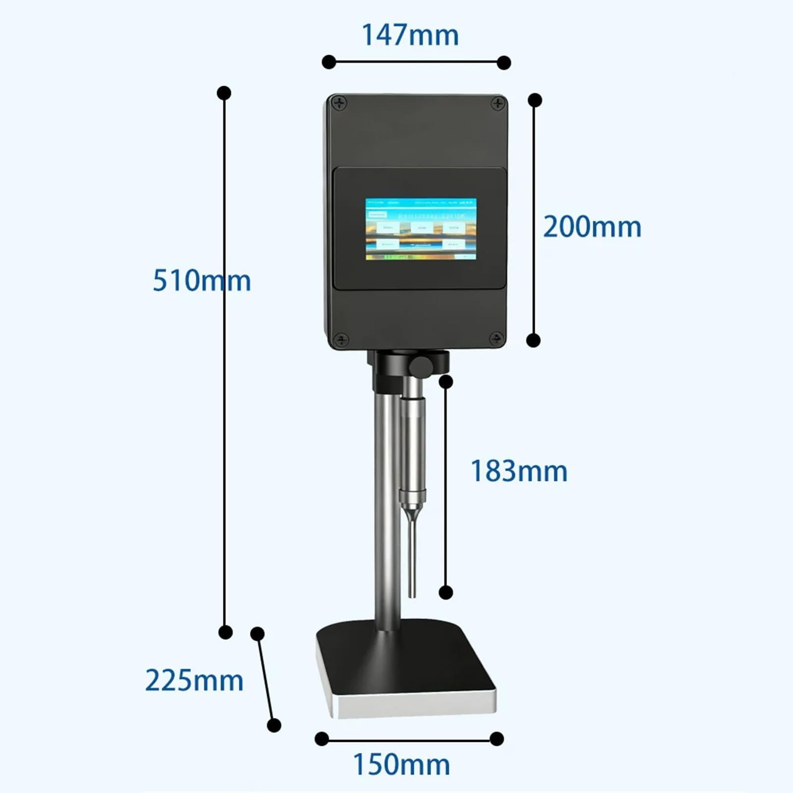 Homogenizator Lab 20 kHz, Sonda Tytanowa Regulowany Statyw | Laboratoryjny procesor próbek, dyspergator cieczy, emulgator, mieszadło, sprzęt badawczy, stół testowy, przyrząd do