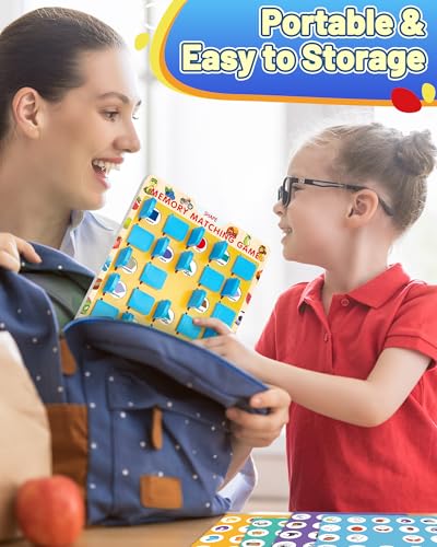 matching memory game for kids ages 3-5 4-8 board games for 4-6 car airplane camping travel toys games activities for 3-5 4-8 toddler kid road trip essentials birthday gifts for kids boys girls