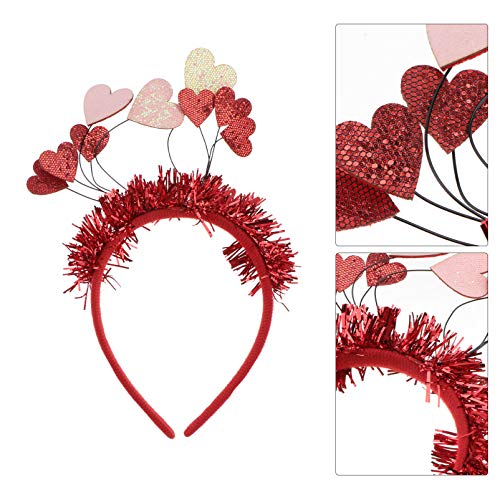 Amosfun Hart Hoofdband Hoofd Boppers Tinsel Garland Hoofdband Glitter Liefde Valentijnsdag Party Props Accessoire - Image 7