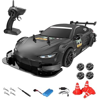 Goolsky Remote Controlled Car, 40 km/h Drift Car 1/16 4WD 2.4GHz Continuously Variable Speed RC Car Headlight Interchangeable