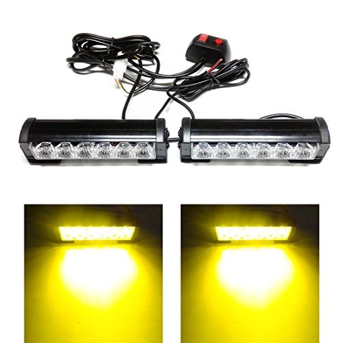 Anzene 6 luces LED Estroboscópicas para Camiones y Coches, 12 V, Universal, ámbar, Impermeable, Luz de Emergencia (6 LED)