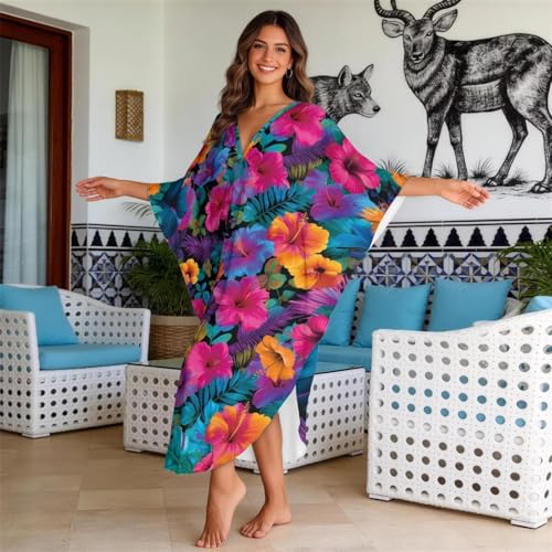 Vestido caftán talla grande que disimula y refresca en la playa 3
