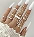 YEEZII 21 Pcs Gold Knuckle Rings Set for Women, Cute Stackable Finger Midi Rings, Dainty Gold Chunky Stacking Womens ring pack