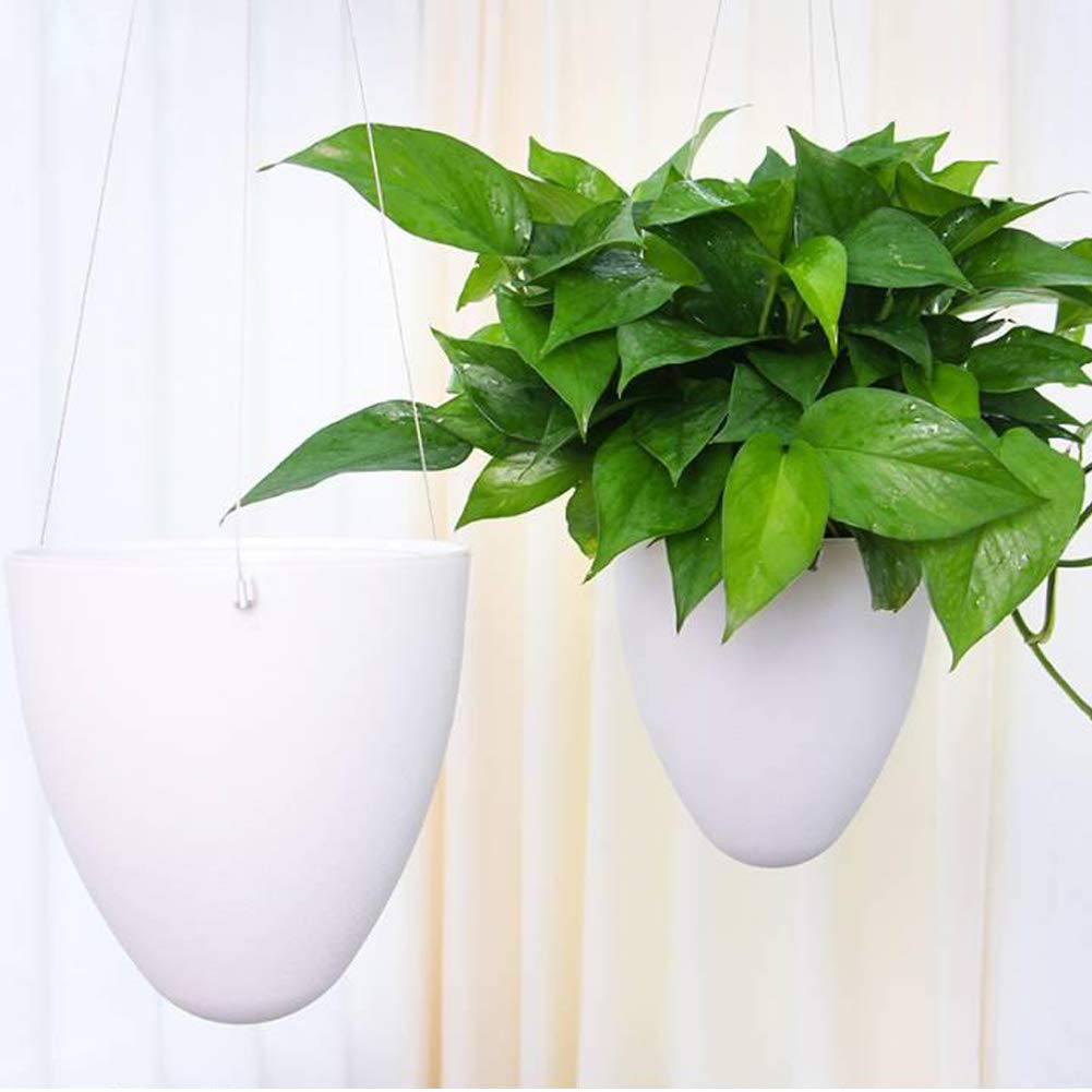 2Pcs Suspendus Planteurs Double- Pots Conception Panier Suspendu Pot De
