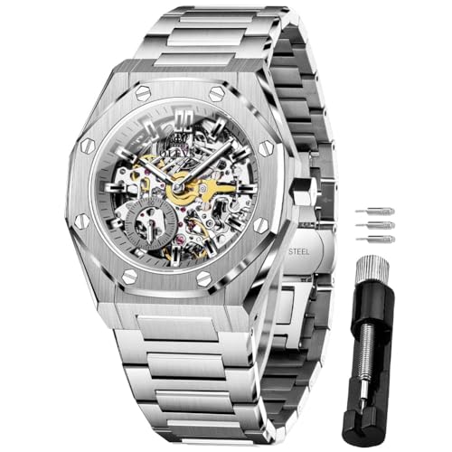 Image of OLEVS Automatic Mens Watch Self Winding Stainless Steel Gold Watch for Men