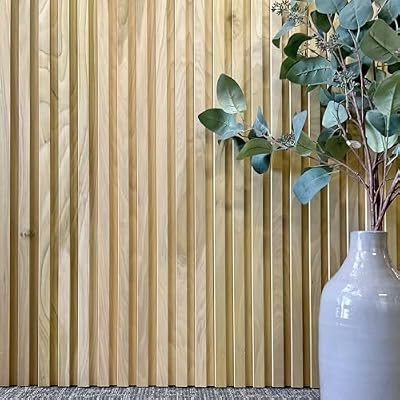 4-Pack Real Wood Slat Wall Panels, 3/4" x 5-1/2" x 94", Paintable Solid American Hardwood, The Millwork Outlet (Poplar, 94")
