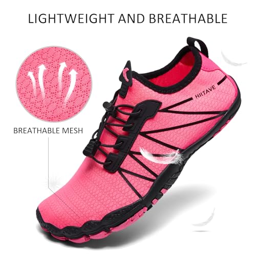 Image of hiitave Womens Water Shoes Quick Dry Barefoot for Swim Diving Surf Aqua Sports Pool Beach Walking Yoga