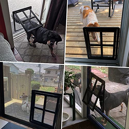 Namsan Pet Screen Door Dog Door For Sliding Door 12X16 Inches Doggy Door For Sliding Door Magnetic Close Cat Door Window Porch, Large, Black #TOP7