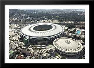 Maracana Stadium 40x28 Large Black Wood Framed Print Art