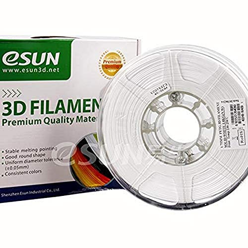SUN-E FIL0126 eSun 3D Filament - PETG, 1Kg, 1.75/3.00mm zur Auswahl, Druck Tempe. 230-250℃, für 3D Drucker z.B. MakerBot RepRap MakerGear Ultimaker Mendel Huxlep UP Thing-o-matic, Universal (1.75mm, Weiß)