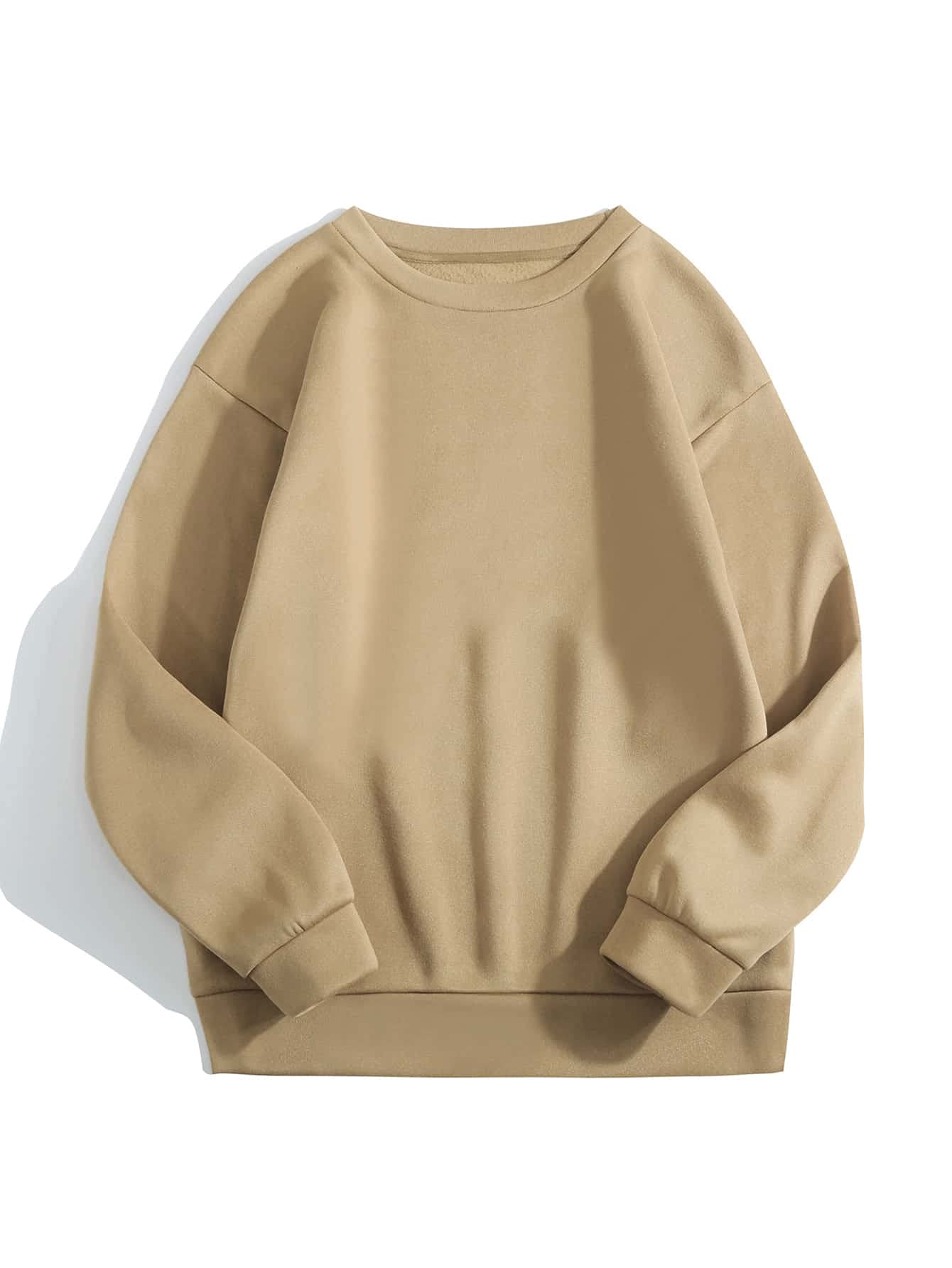 Sweat-shirt thermique kaki M GBCCNM - Pull unicolore col rond
