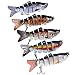 BOMSO 5pcs/1pc Fishing Lure 6 Segment Swimbait Crankbait Rugged and Durable Lifelike Hard Bait 18g 10cm with 6# Fishing Hook