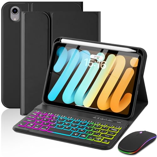 EAMPANG Case with Keyboard Mouse for iPad mini 7th(A17 Pro,2024)/6th Generation 8.3 inch,7 Color...