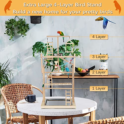 Ibnotuiy 4 Layers Wood Pet Parrot Playstand by Ibnotuiy - Image 5