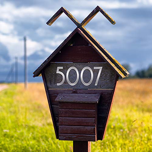 60 Pieces Mailbox Numbers Sticker Reflective Self Adhesive Vinyl Waterproof 0-9 Number Diy Decorations For Mailbox, Sign, Door, Car, Business, Address Number (Silver,3 Inches) #TOP5