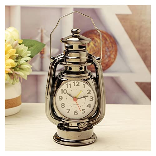 DKJGH Vintage reloj despertador retro aceite lámpara despertador reloj reloj kerosene luz reloj de estar sala de estar decoración artículos oficina artesanía ornamento (Color : B)