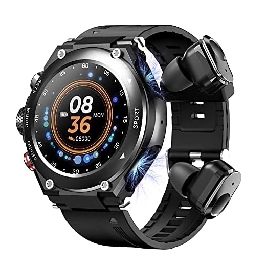 2 in 1 Smart Watch with Earbuds,MP3 ,Voice Recorder, Call, Fitness Tracker with Blood Oxygen Heart Rate Sleep Monitor, 1.28 Inch Touch HD Screen Activity Tracker for iPhone Samsung Android Phones