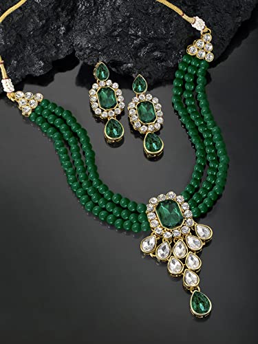 Image of Peora Crystal Faux Pearl Jewellery Gift Set for Women