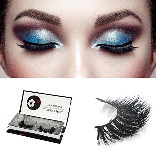 Arison Lashes - Pestañas postizas de efecto natural 3D, gruesas, hechas a mano, de aspecto dramático, el paquete incluye 1 par