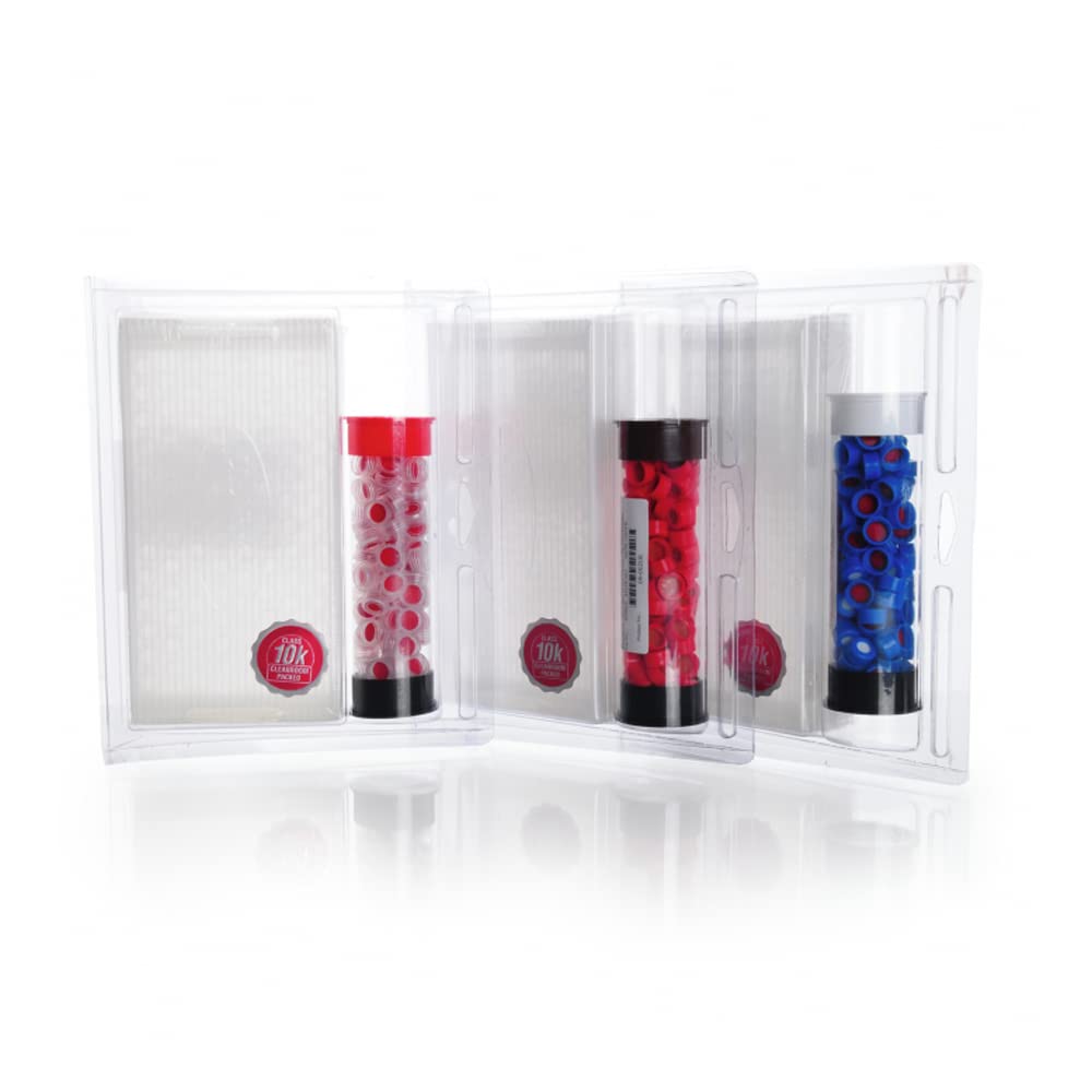 Kit de composants 9 mm flacons ambre 2 ml avec bouchons septa fendus lot de 100 - 2