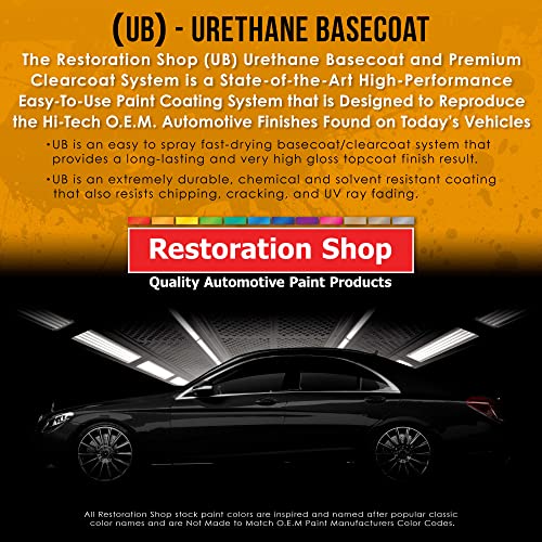 Restoration Shop - Synergy Green Metallic Urethane Basecoat With Clearcoat Auto Paint - Complete Slow Gallon Paint Kit - Professional High Gloss Automotive, Car, Truck Refinish Coating #TOP2