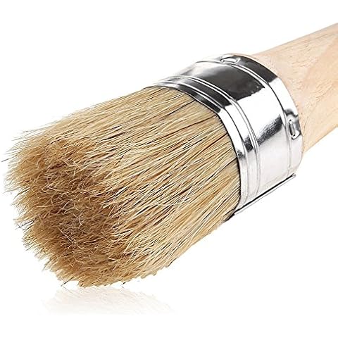 ASelected Chalk Paint Brush for Painting and Waxing, 40mm Natural Bristle Round Wax Brush for Furniture Painting, Perfect for Furniture Stencils Wood Home Decor Cover