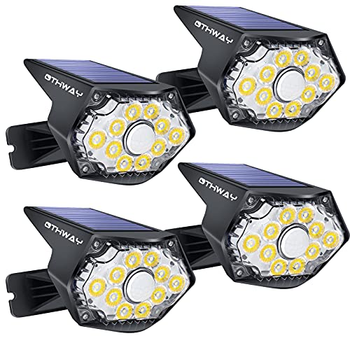 Upgraded Solar Motion Lights Outdoor,OTHWAY Super Bright Spotlights with Optical Lens and Reflector,IP 67 Waterproof, 120Â°Adjustable Security Wall Light for Garden Porch Fence Patio