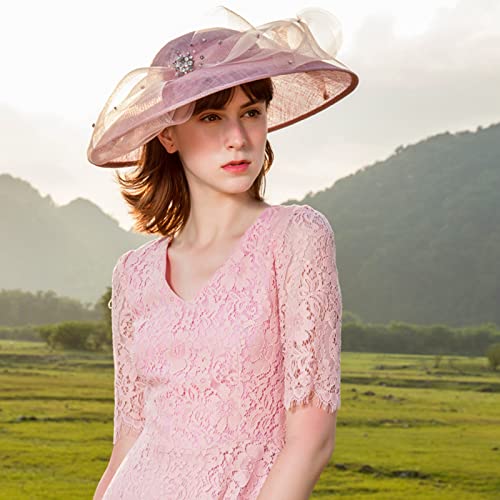 Vintagehat Sinamay Fascinator Hats For Women - Church Kentucky Derby Hat Tea Party Black Feather Veil Fascinators Rhinestones Headband #TOP2