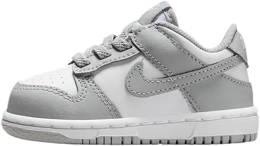 Nike Dunk Low Baby/Toddler Shoes (FB9107-123, White/White/Light Smoke Grey)
