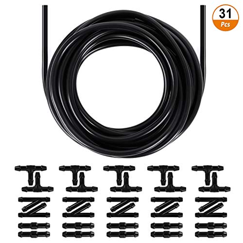 Preisvergleich Produktbild 5m Scheibenwaschanlage Schlauch 7mm Universal Wischwasserschlauch Reparaturset Spritzwasserschlauch Automotive Schlauch mit 30 Stücke Schlauchverbinder