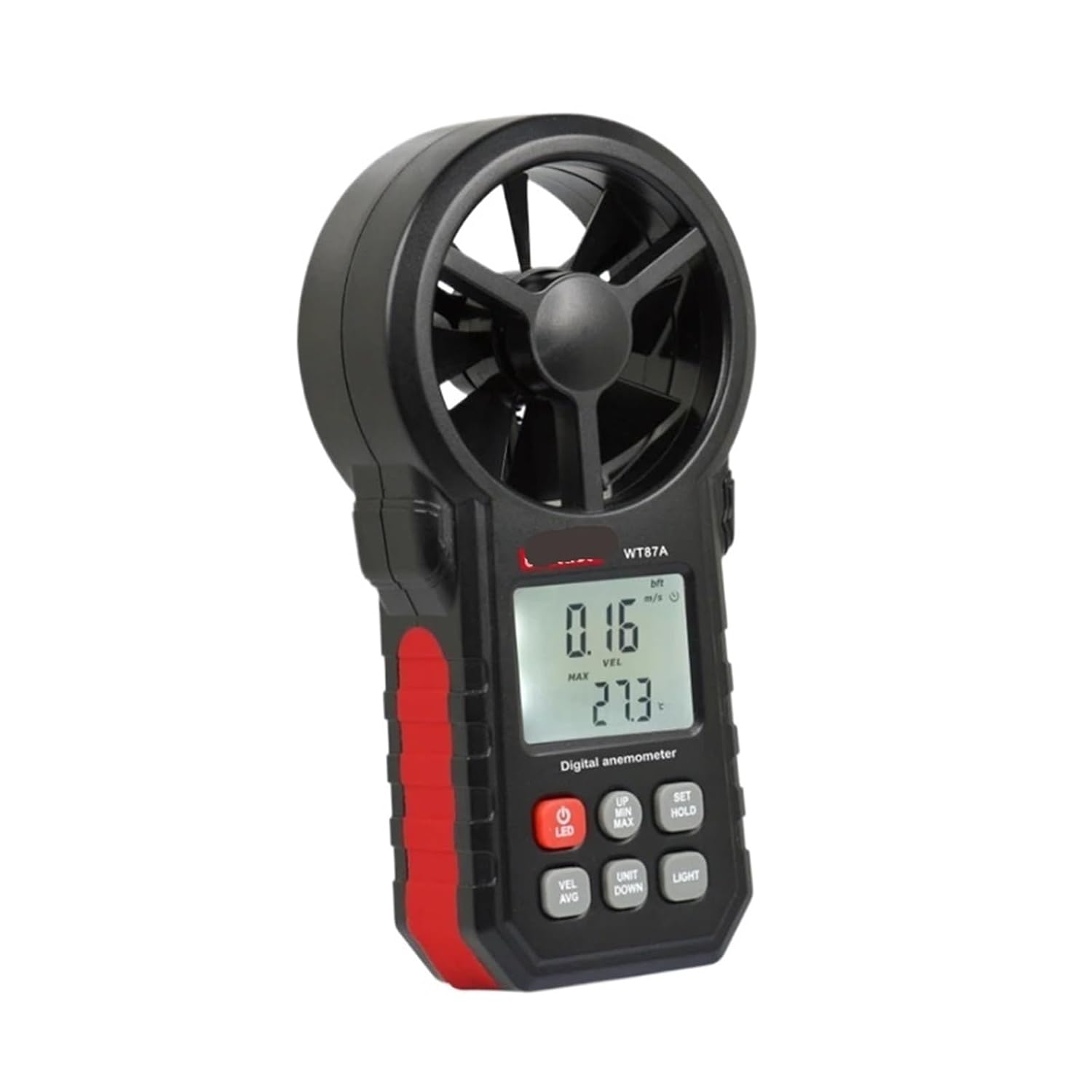Handheld Anemometer Wind Speed, WT87A Portable Digital Anemometer Thermometer Air Velocity Temp Gauge Meter