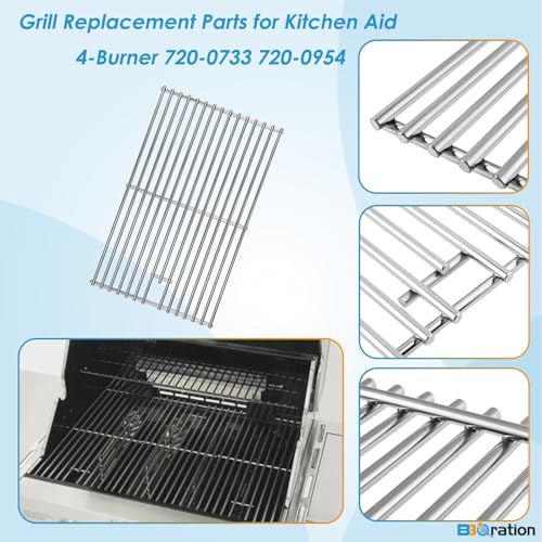 Image of Replacement Parts for Kitchen Aid 720-0733D 720-0954 720-0954R 720-0733 720-0733A 720-0954A 720-0954AC, Cooking Grates, Burner and Heat Plates for KitchenAid Grill Replacement Parts