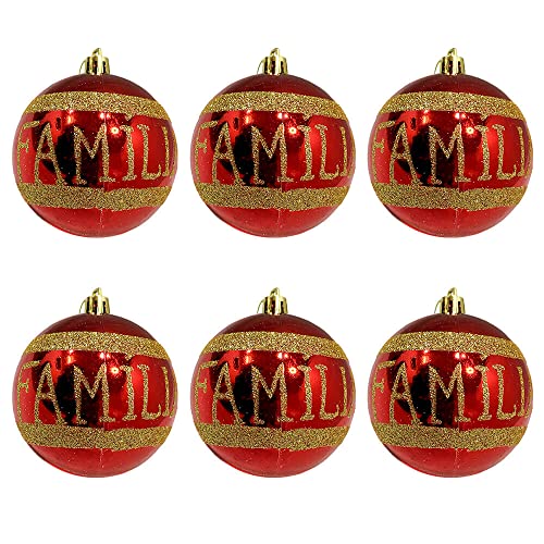 Bolas de Natal Vermelhas Família 6cm 6 peças - Casambiente