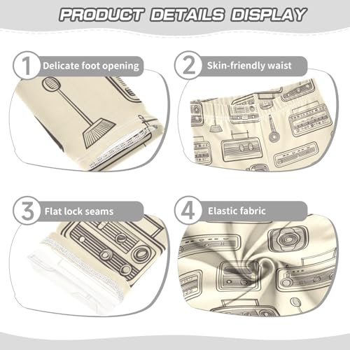 Girls Leggings Outline Radio Music Vintage Toddler Girls Clothes Leggings for Girls Toddler Girls Leggings 3-4T3