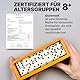 Domino-Set für Erwachsene – Domino – Klassische Brettspiele, Doppel-6 Domino-Familienspiele für Kinder und Erwachsene – Standard Doppel-Sechs Domino-Set mit 28 Steinen und Holzkassette, Juegos de Mesa