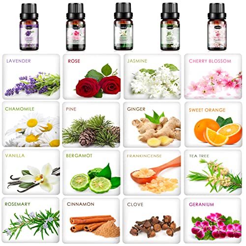 Essential Oils Set, Aromatherapy Essential Oil Kit For Diffuser, Humidifier, Massage, Skin Care (32 X 5Ml) - Eucalyptus, Lavender, Tea Tree, Peppermint, Lemongrass, Frankincense, Cinnamon, Sandalwood #TOP1