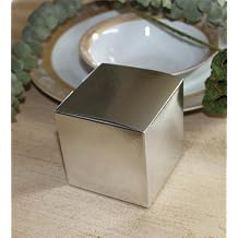 Silver Metallic Favor Gift Boxes 3 X 3 X 3 Inches - Set of 12