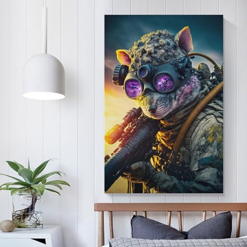 POLIUAWS Rat Troops Wandbild auf Leinwand für Wohnzimmer, Schlafzimmer, Küche, Flur, Treppe, 3D-Wandkunst, 40 x 60 cm